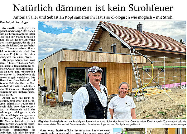 Bild des Zeitungsberichts in der Passauer Neuen Presse